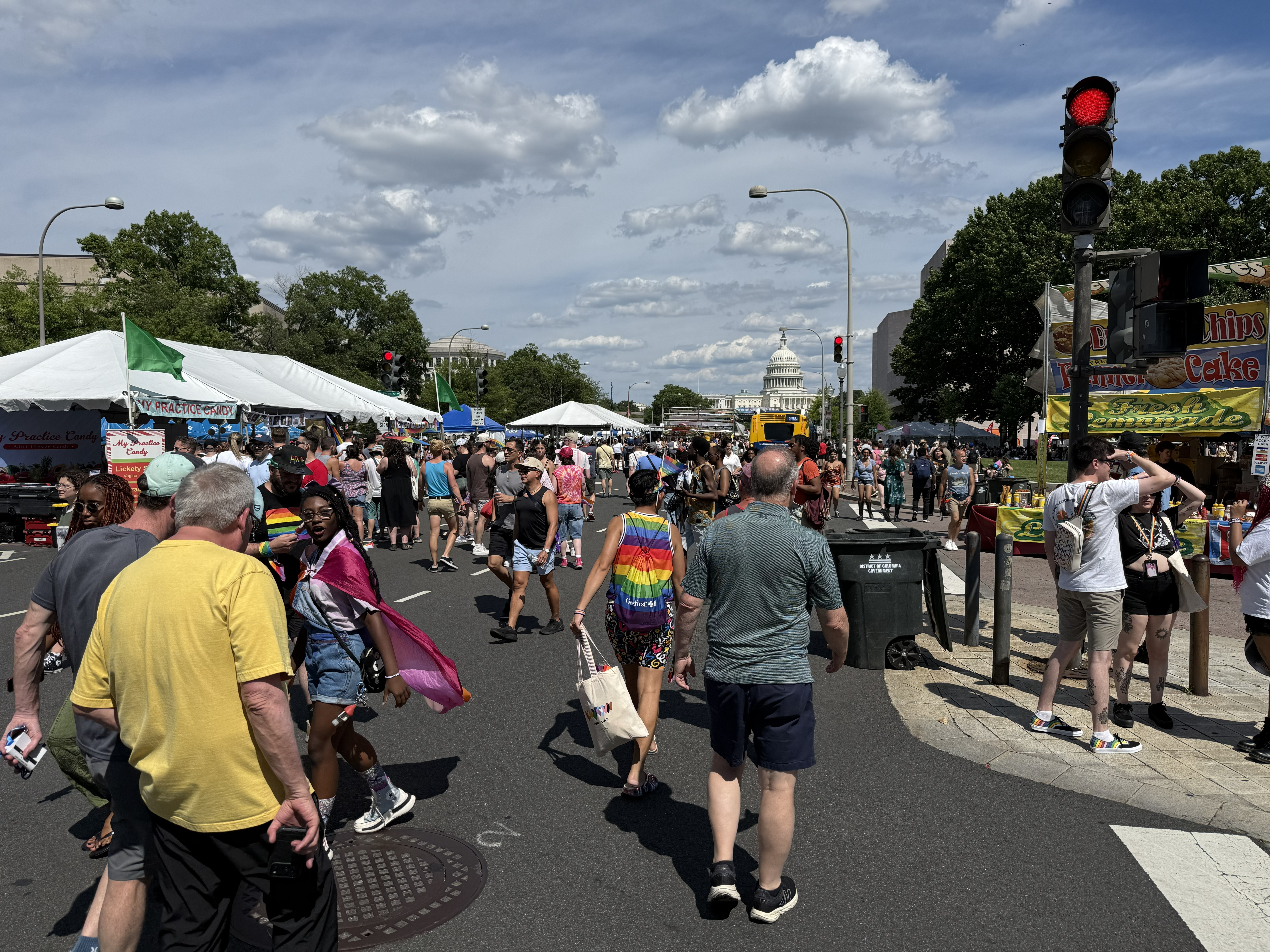 Pride, and the Capitol at the end of the street. We rode there on three scooters.