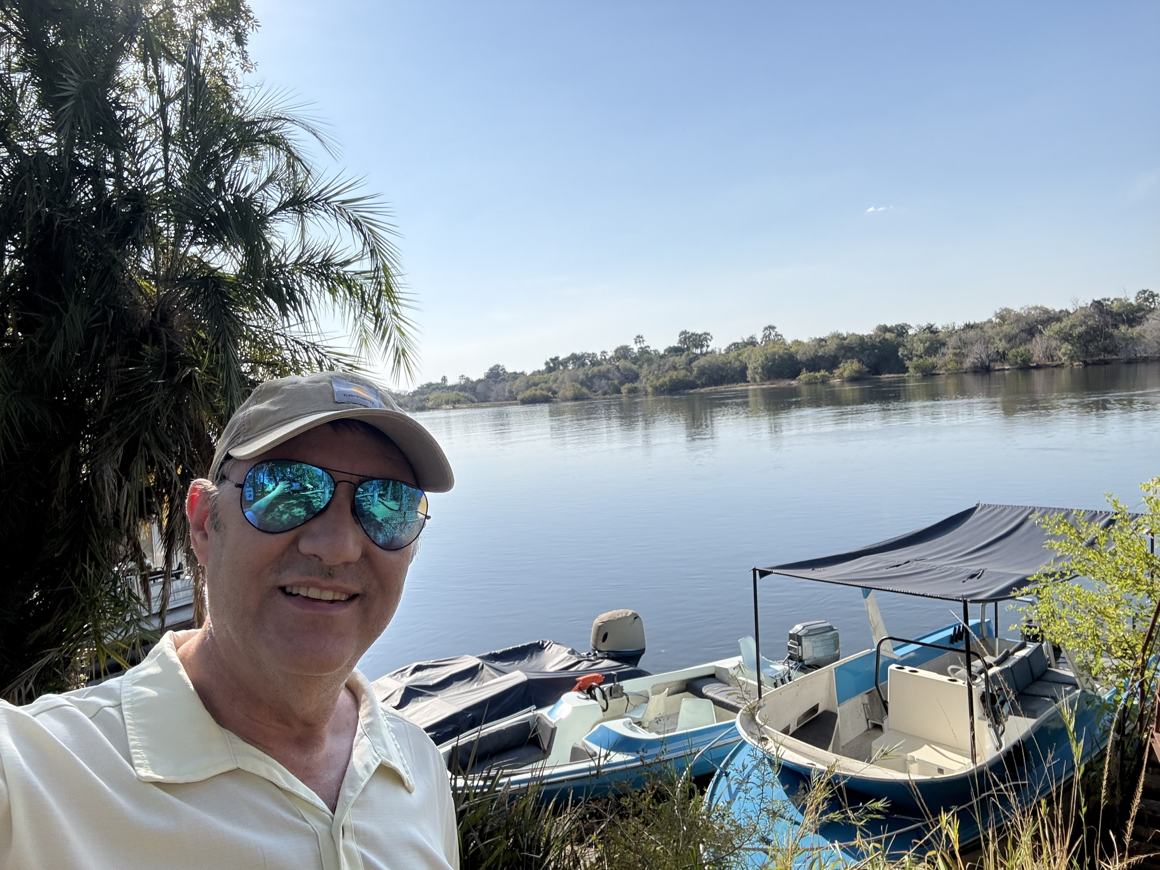 The Zambezi at the end of the afternoon. Flat, gold, and full of things that would like a word with you.